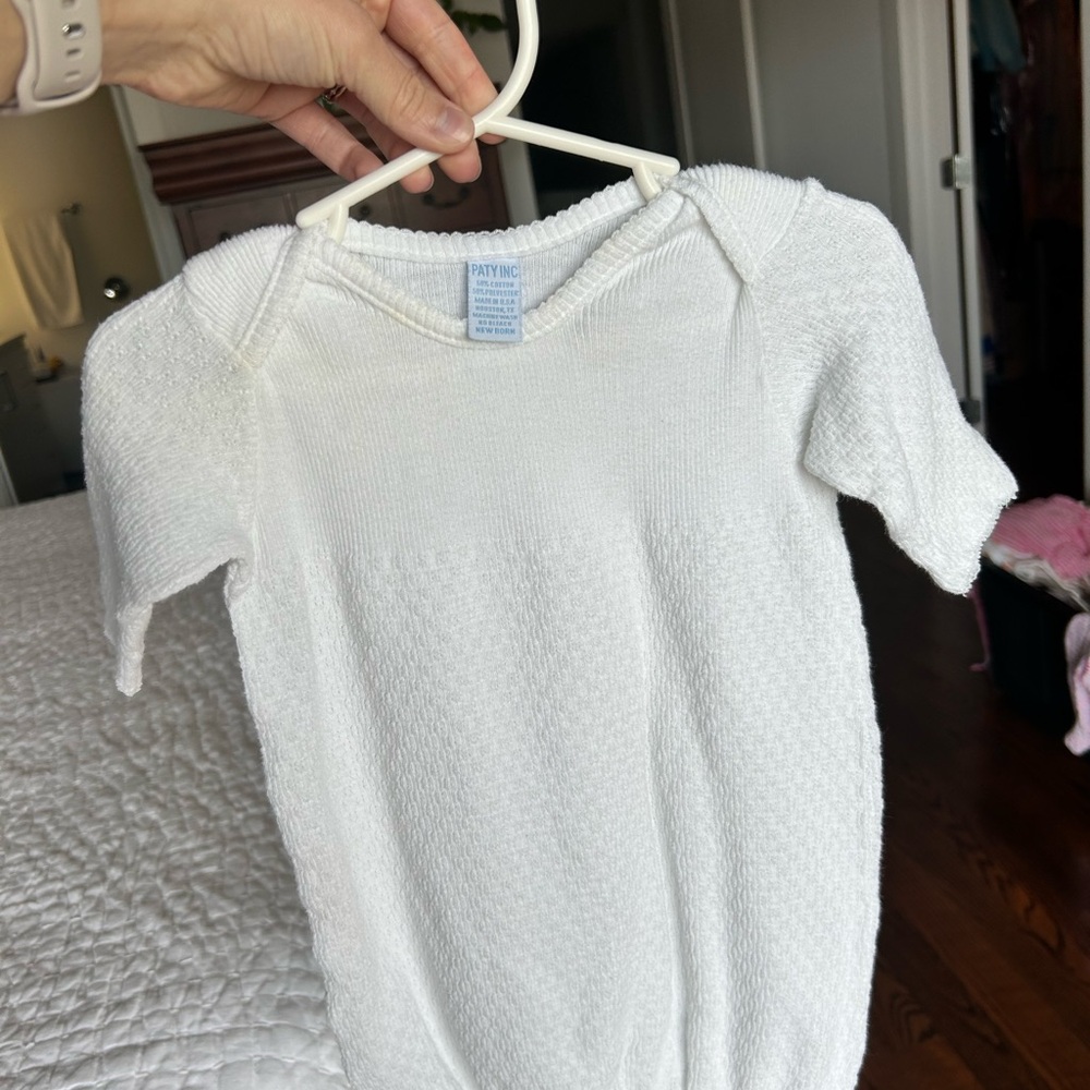 Paty white knit newborn baby outfit